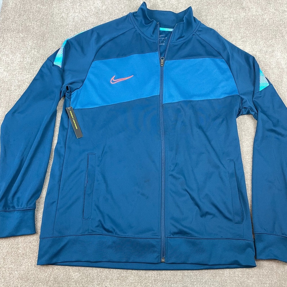 Nike Dri-Fit Academy Pro Soccer Jacket Mens XL Blue Full Zip Pockets Sportswear